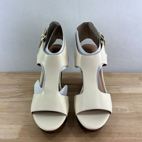 I.N.C. International Concepts Valleri Wedge Sandals- Ivory Smooth- Size 10.5 NIB - Picture 2 of 8
